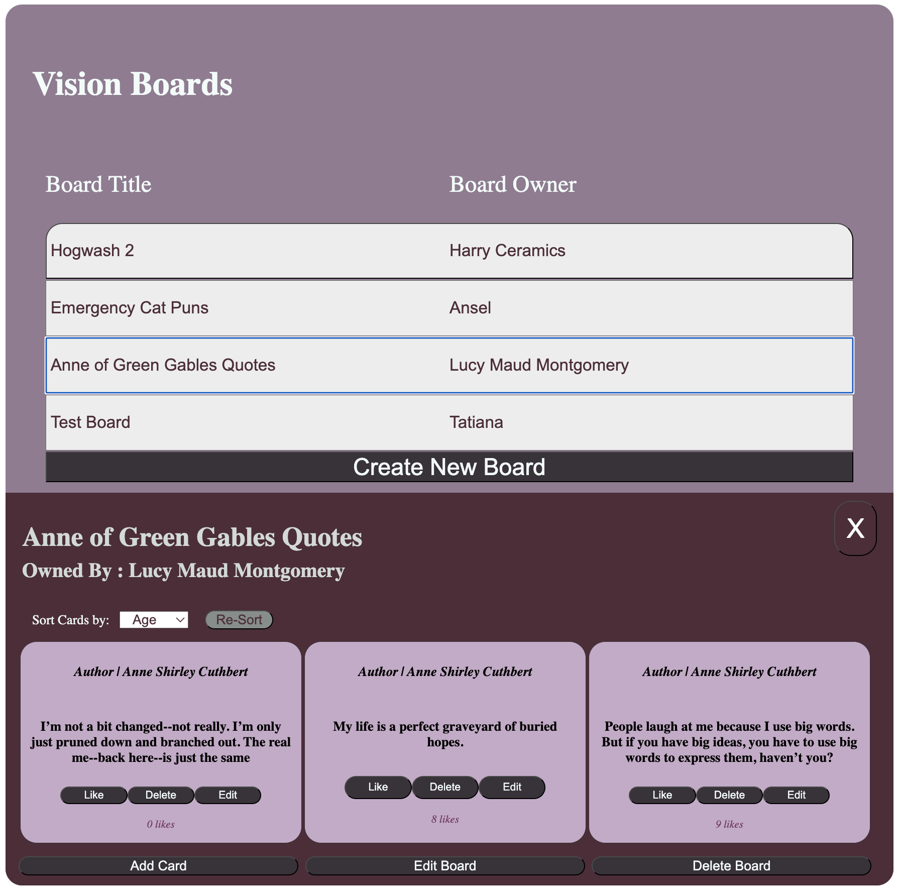 Inspiration Board App