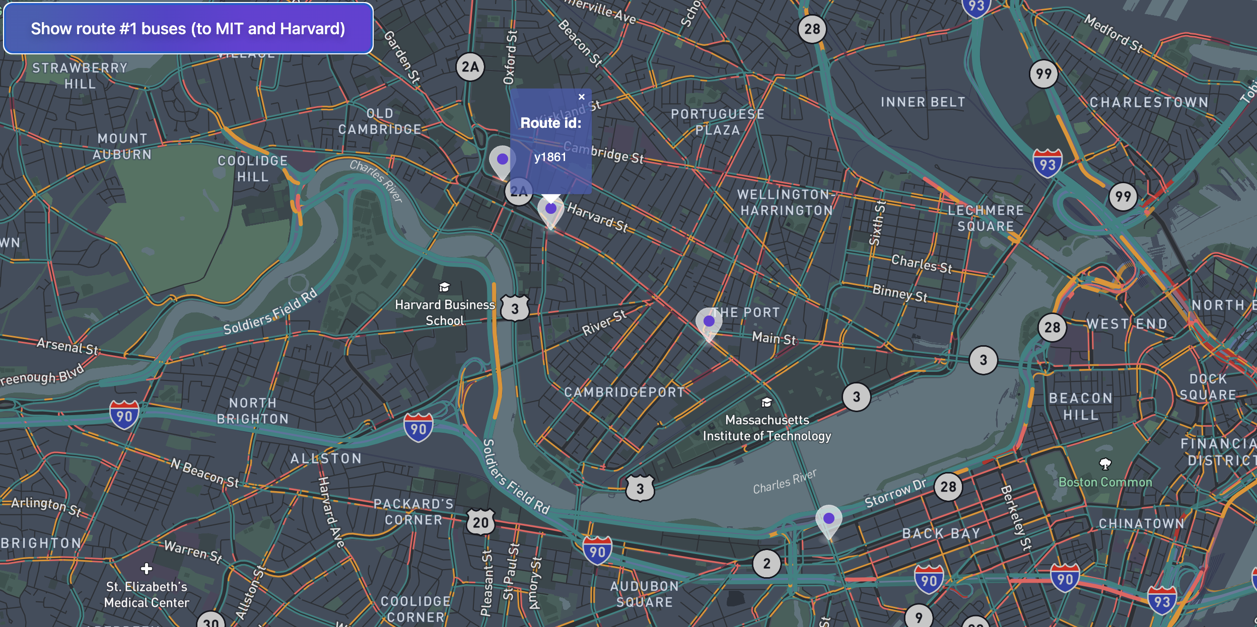 Real-time bus trecker preview